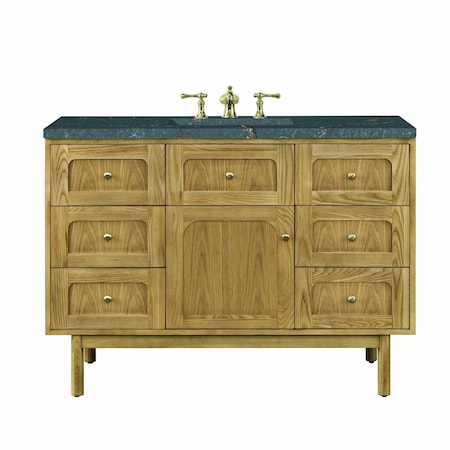 James Martin Vanities Laurent 48'' S Vanity, Light Natural Oak w/ Parisien Bleu Top w/FreePower Wireless Charger 545-V48-LNO-FPBL
