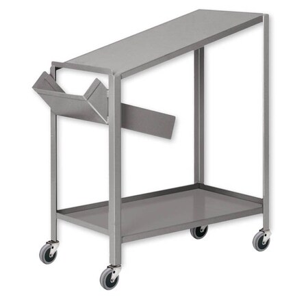 Pucel Hopper Cart, 14 in W x 30 in D x 30 in-36 in H, Gray TH-14C