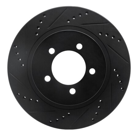 Dynamic Friction Co DFC Brake Rotor - Drilled and Slotted - Black 633-54179L