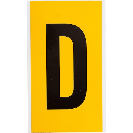 Brady Outdoor Vinyl 6 in Black on Yellow Letters D Card 1570-D