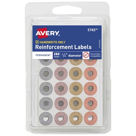 Avery Fashion Reinforcement Labels, Ass, PK280 5745