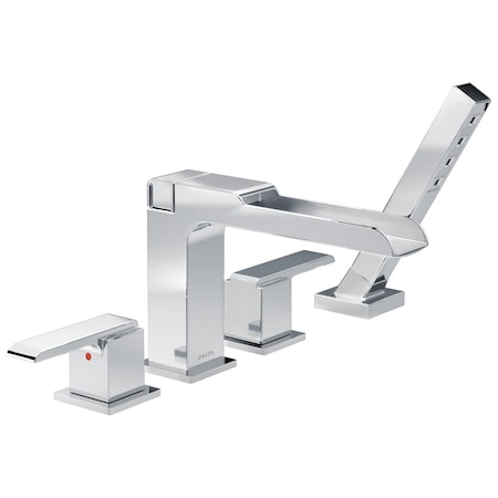 Delta Deck-Mount with Diverter Tub Filler Faucet, 9 L, 16 W, Plastic T4768