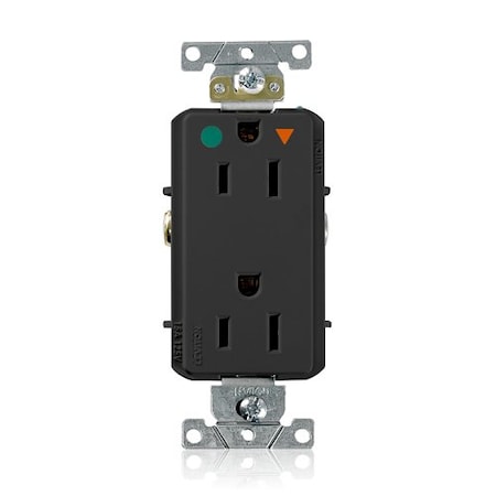 Leviton Plugs&Rcptcls, 15A, 125VAC, Blk, PBT, PK1 D8200-IGE