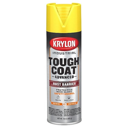 Krylon Industrial Spray Paint, Safety Yellow, Gloss, Solvent, 15 oz K00439008
