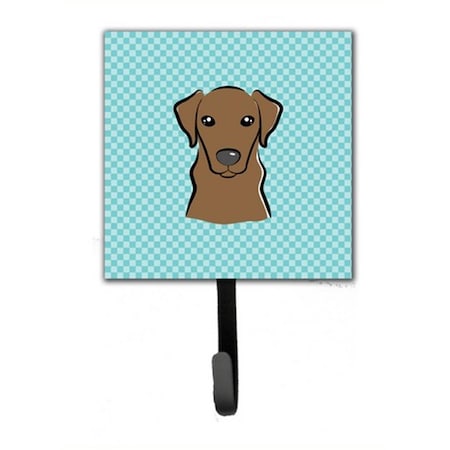 Carolines Treasures Checkerboard Blue Chocolate Labrador Leash and Key Holder BB1172SH4