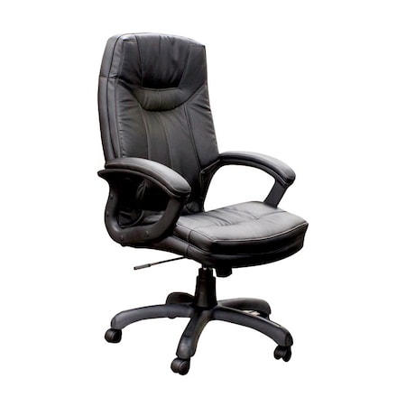 We'Re It Mayfair Series Executive High-Back Upholstered Task Chair for Home or Office in Black Eco Leather OFD-7000-BLK