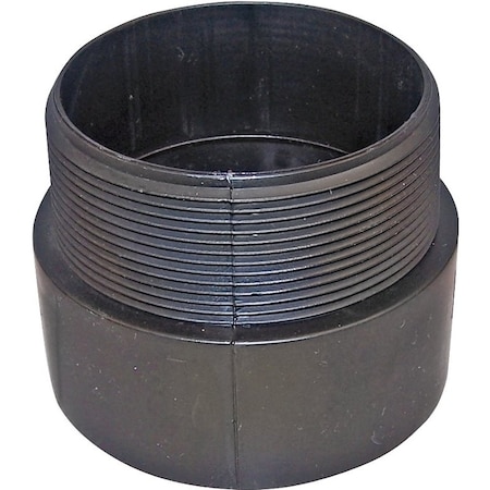 Genova CANPLAS Pipe Adapter, 2 in, MNPT x Hub, ABS, Black, SCH 40 Schedule 102872BC