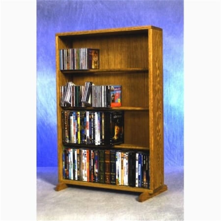 Maxpower Solid Oak 4 Row Dowel CD-DVD Cabinet Tower MA2682017
