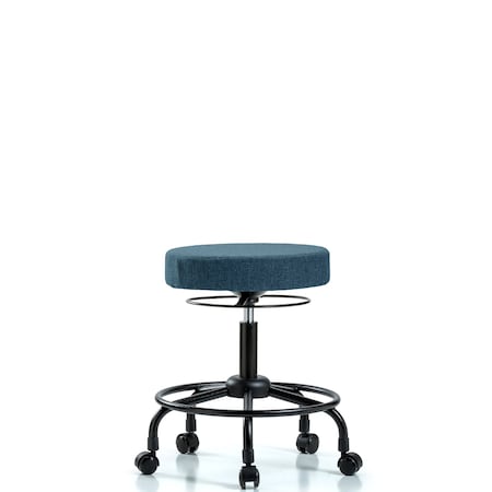 Blue Ridge Ergonomics Desk Stool, Fabric, RT, Casters, Blu BR-FDHSO-RT-RC-F43