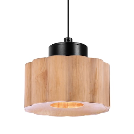 Besa Lighting Besa Kao Pendant, Natural, Black Finish, 1x 3W LED 1XT-KAONA-LED-BK