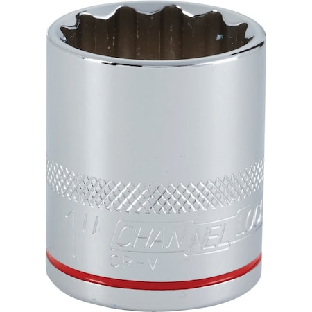 Channellock 1/2'' Drive 1'' 12-Point Shallow Standard Socket 333174
