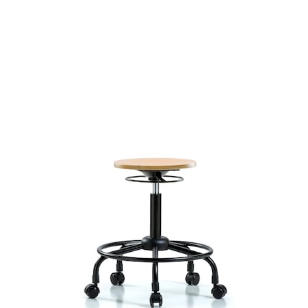 Blue Ridge Ergonomics Bench Stool, Med, Wood, RT, Casters BR-WMBSO-RT-RC
