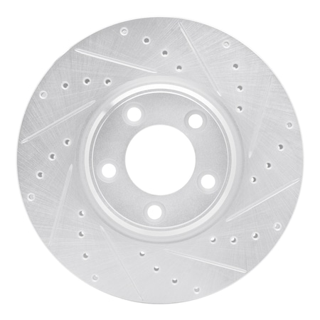 Dynamic Friction Co DFC Brake Rotor - Drilled and Slotted - Silver 631-54044R