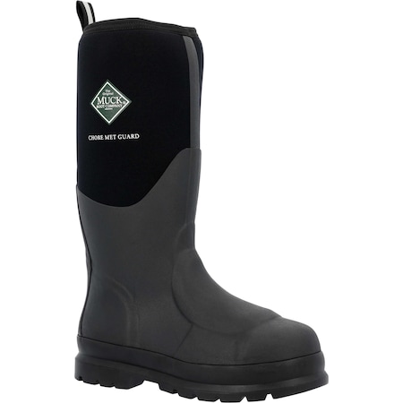 Muck Boot Co Rubber Boot w/Met Guard, Steel Toe, BLack, 10 CHS-META