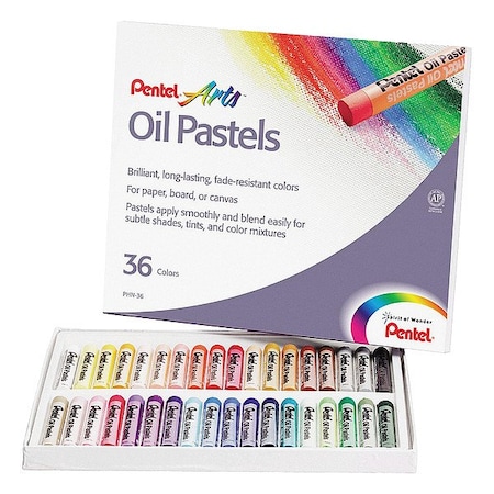 Pentel Oil Pastel Set w/Carrying Case, 36 Pc PENPHN36