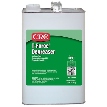 Crc T-FORCE HIGH PERFORMANCE NON-FLAMMABLE REVOLUTIONARY TECHNOLOGY DEGREASER, 1 GAL BOTTLE 3116