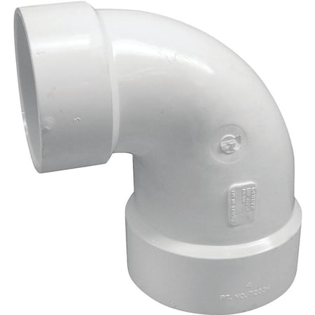 Canplas Reducing Closet Bend Pipe Elbow, 4 x 3 in, Hub, 90 deg Angle, PVC, White 192223