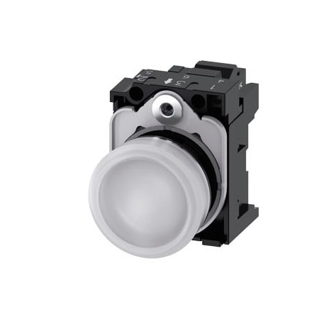 Siemens Indicator light, 22 mm, round, metal, shiny, white, lens, smooth 3SU1153-6AA60-3AA0-ZY10
