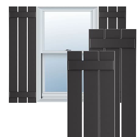 Ekena Millwork True Fit PVC, Three Board Spaced Board-n-Batten Shutters, Shadow Mountain , 17 1/8W x 76H, PR TFP101SBF17X076SM