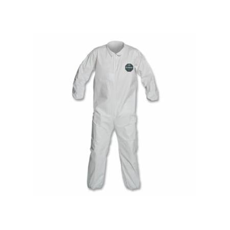 Dupont ProShield 50 Collared Coveralls with Elastic Wrists/Ankles, White, 6X-Large, 25PK 251-NB125SWH6X002500