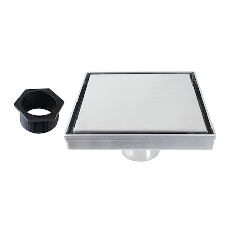 Kingston Brass 6" Stainless Steel Square Shower Drain with Hair Catcher, Polished Chrome BSF6621