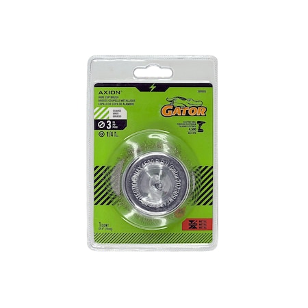 Gator Finishing 3 in. Crimped Wire Cup Brush, Coarse 389865