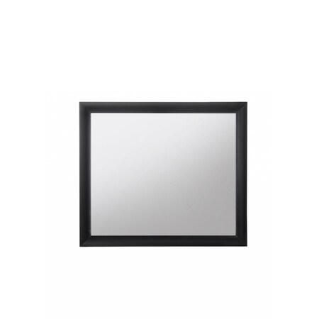 Homeroots 35" Black Square Wood Framed Mounted Dresser Mirror 376946