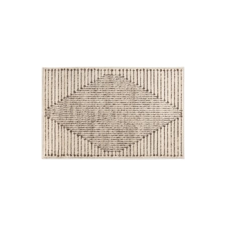 World Rug Gallery Modern Geometric Area Rug 2 ft 3 in x 4 ft Beige WR91BEIGE2X4