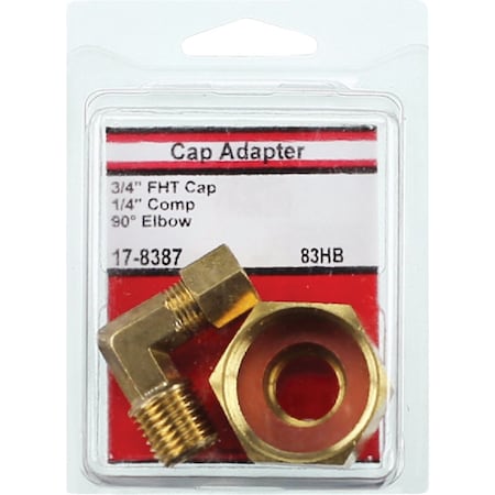 Westlake Pipe & Fittings 3/4'' FHTx1/4'' C 90 Deg. Compression Brass Elbow, 1/4 Bend 17-8387