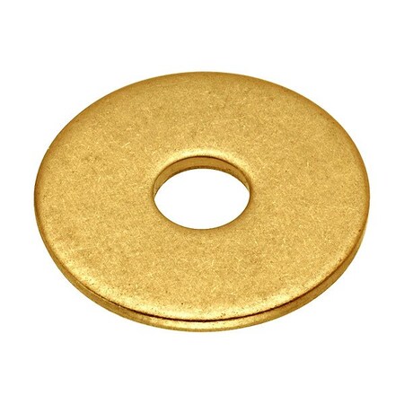 Zoro Select Flat Washer, For Screw Size #6 , Brass Plain Finish, 5 PK WASB#6WBR
