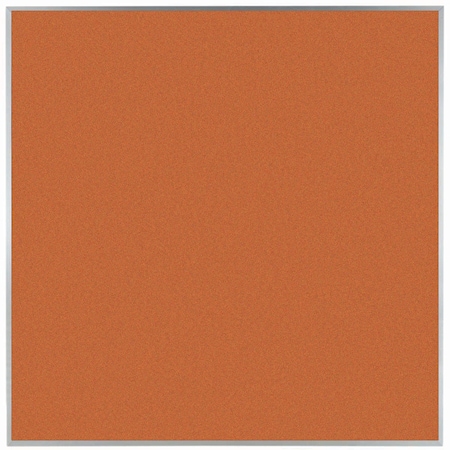 Aarco VIC Cork Bulletin Board w/ a Clear Satin Anodized Aluminum Frame, Tangerine Zest 48''Hx48''W DW4848211