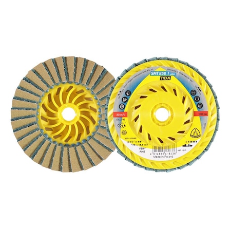 Klingspor SMT Titan 850 4-1/2" 120 Grit Very Fine Flap Disc, 5PK 850120115T