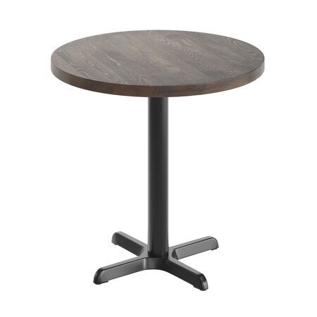 Flash Furniture Bennett 30 in Round Solid Wood Commercial Indoor Tabletop, Dark Brown, 22 in x 22 in Table Height GSF-RD30-DKBRN-T2222-GG