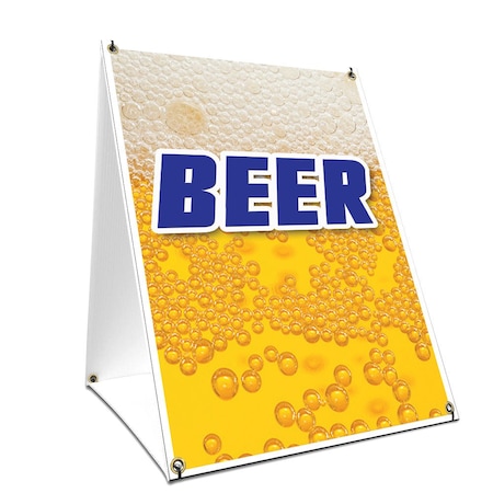 Signmission Beer, 36 Inch x 24 Inch A-frame Yard Sign, Plastic Sign SBC-2436-Beer