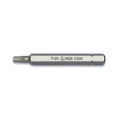 Genius Tools 1/4in Hex Shank, T-20 Star Screwdriver Bit 56mmL 6320