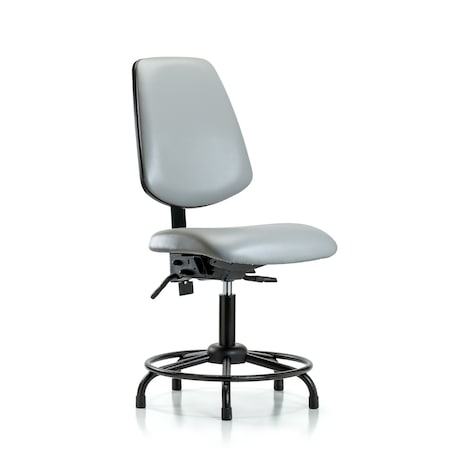 Blue Ridge Ergonomics Desk Chair No Arms, 18" to 23" Height, Vinyl, Dove BR-VDHCH-MB-RT-T0-A0-RG-8567