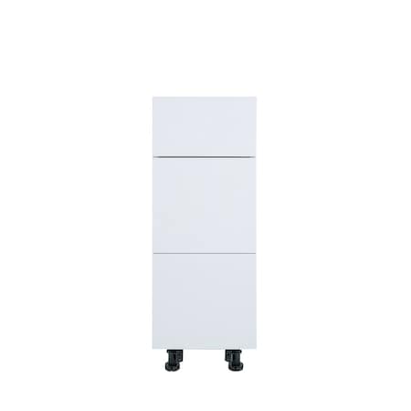 Cambridge Radiance 12 in. W x 21 in. D x 34.50 in. H Ready to Assemble Slab Bath Cabinet in White Gloss SA-VDB12-WG-KIT