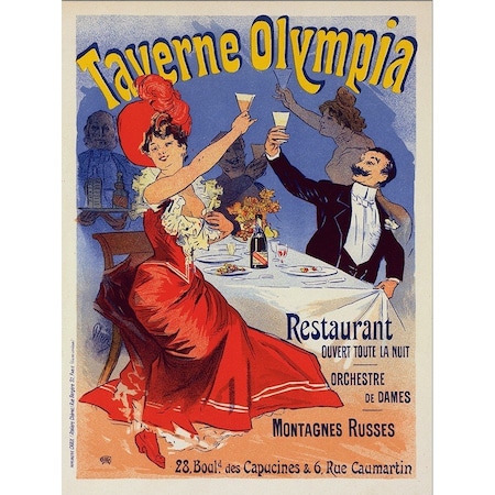 Homeroots Taverne Olympia French Restaurant Unframed Print Wall Art 388261