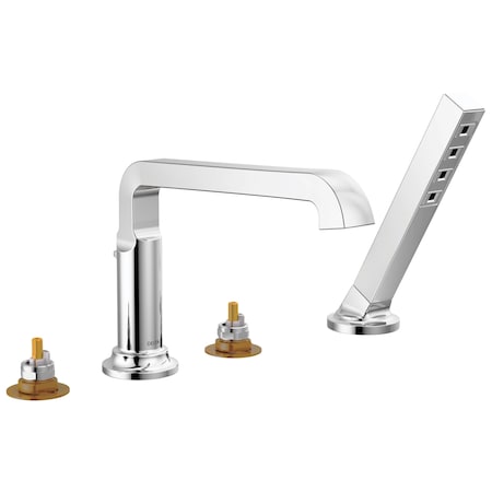 Delta Tetra Roman Tub Trim With Hand Shower In Lumicoat Chrome T4789-PR-LHP