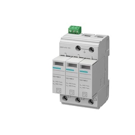 Siemens Surge arrester Type 2 UC 600 V AC Pluggable protective modules 3-pole 3+0 5SD7473-1