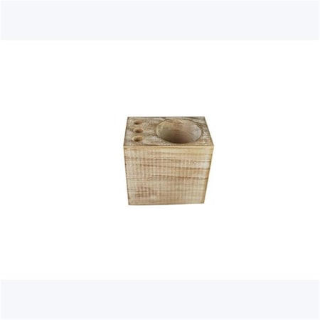 Vertex Wood White Washed Tabletop Pencil Holder VE3283399