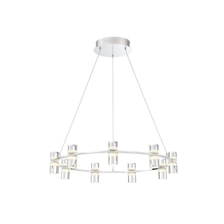 Eurofase Netto Contemporary LED Chandelier, 12-Light, 3600 Lumens, Clear/Chrome 33724-010