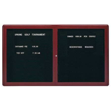 Aarco Radius Design Enclosed Directory, Frame is Graphite, Board is Black Felt, 36''Hx60''W 2 Door Unit RAD3660BB