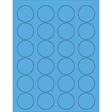 Tape Logic 1 5/8in Fluorescent Blue Circle Laser Labels, 2400PK LL193BB