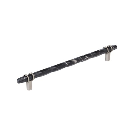 Amerock Carrione 10-1/16 inch 256mm Center-to-Center Marble Black/Satin Nickel Cabinet Pull BP36664MBKG10