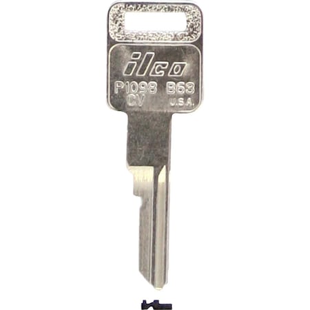 Kaba Ilco GM Nickel Plated Automotive Key, B63, P1098CV, 10PK AL01143012