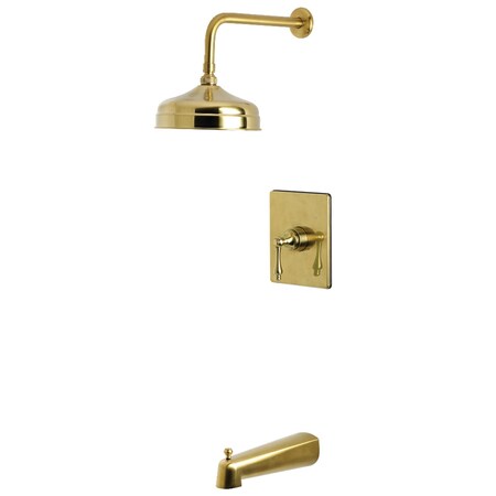 Kingston Brass Single-Handle Pressure Balanced Tub and Shower Faucet, Brushed Brass KB6347AL