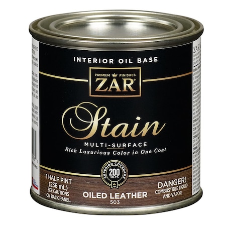 Zar Wood Stain 1/2 Pt UGL Oiled Leather Zar Interior Oil-Based Wood Stain 50306