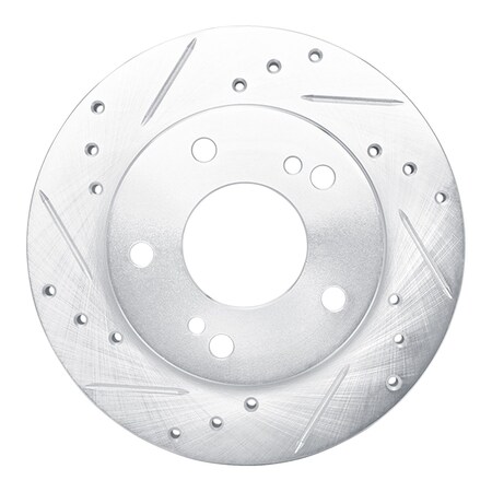 Dynamic Friction Co DFC Brake Rotor - Drilled and Slotted - Silver 631-67042L