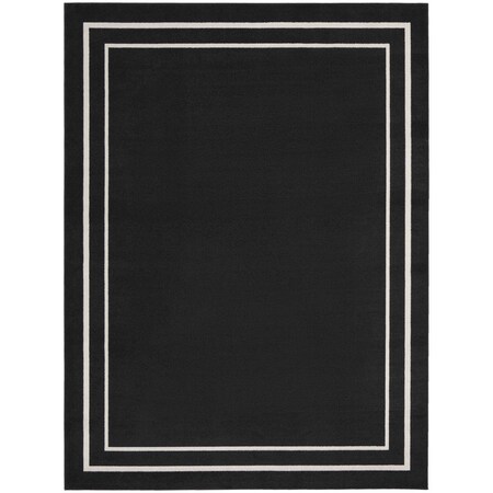 Homeroots 10' X 14' Black And Ivory Indoor Outdoor Area Rug 545467